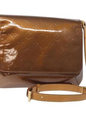 Authentic LOUIS VUITTON Monogram Vernis Thompson Street Bag Bronze M91124 LV